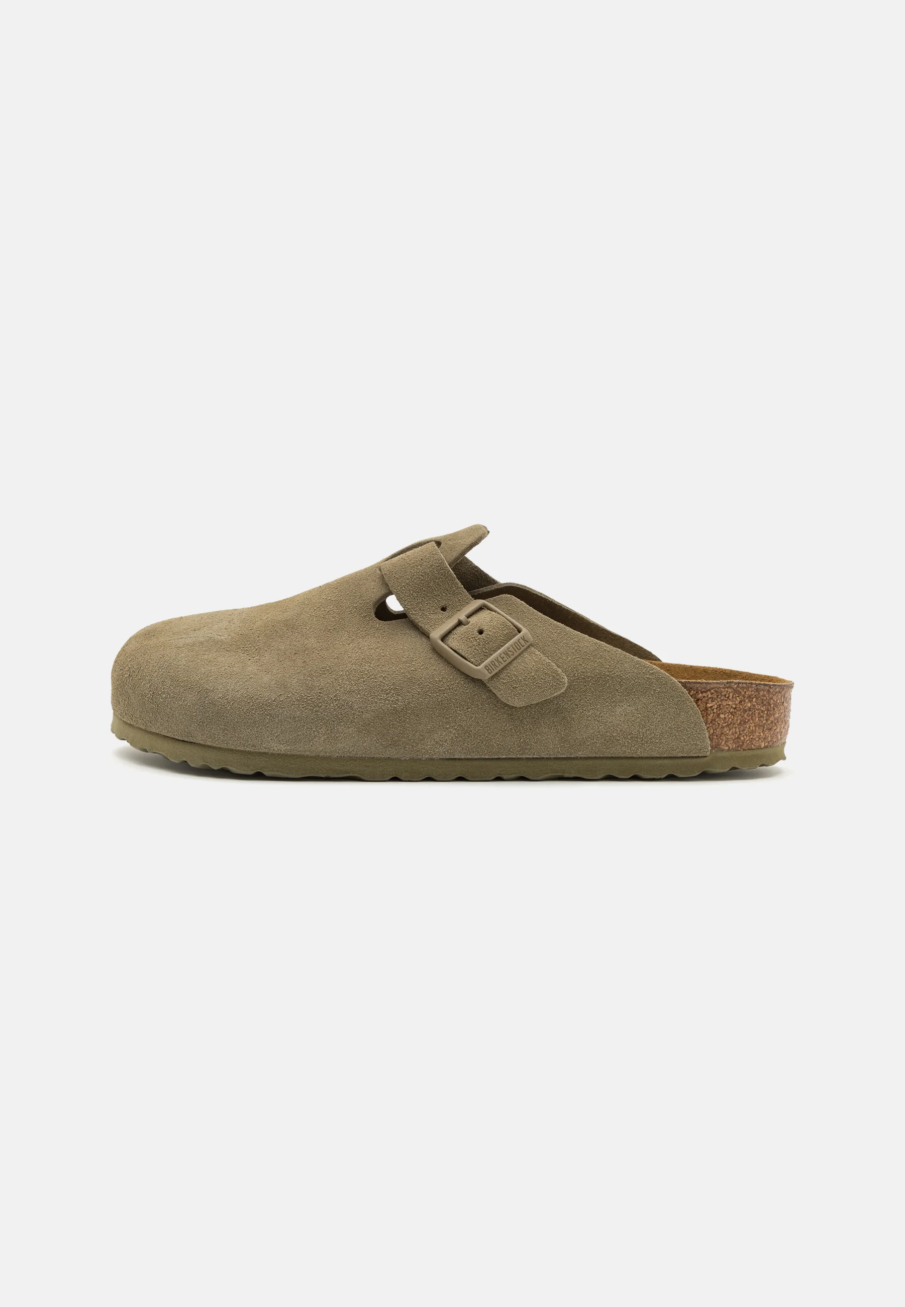 Birkenstock Boston taupe suede mule clog