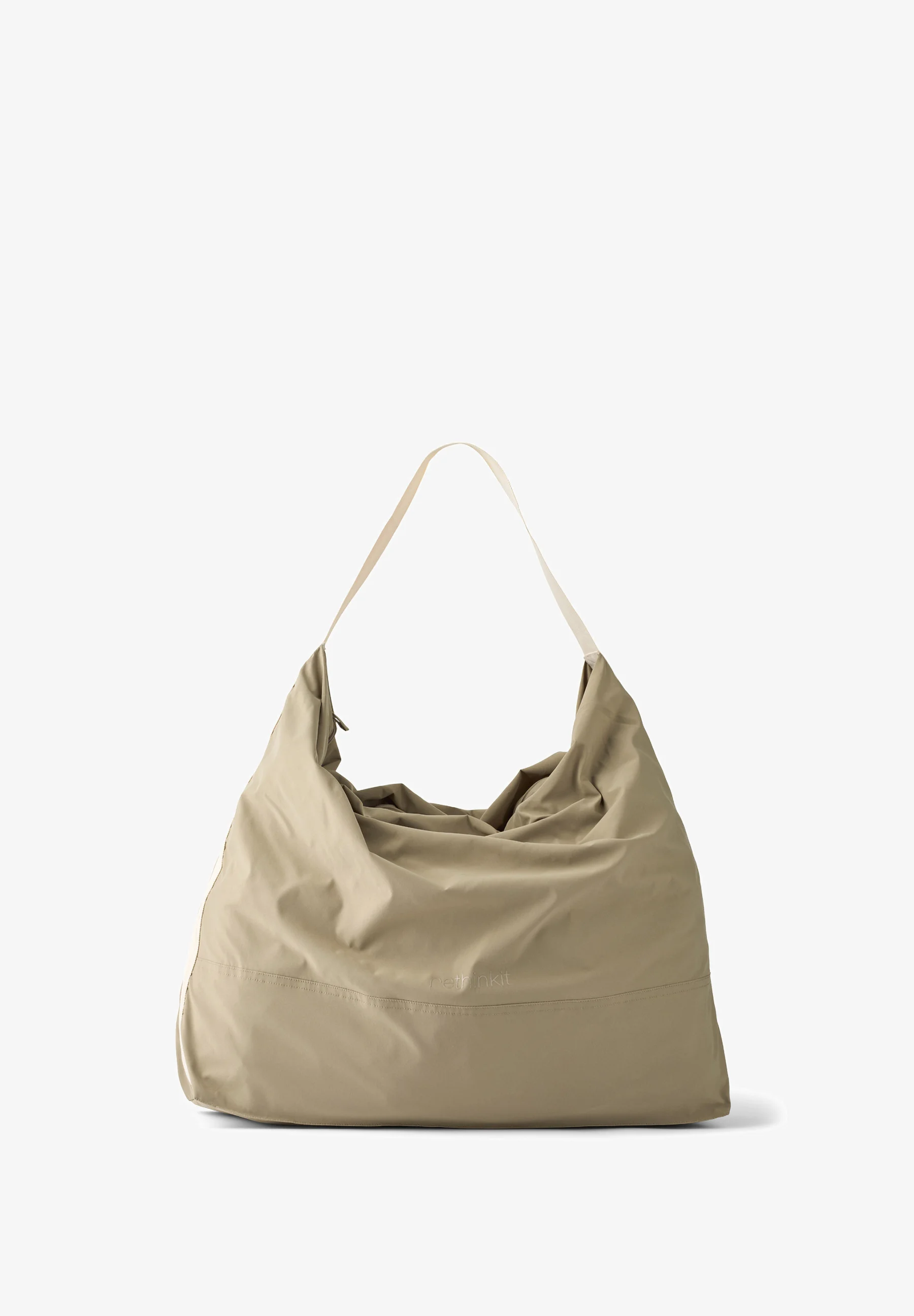 Rethinkit Studios oversized khaki nylon hobo carryall bag